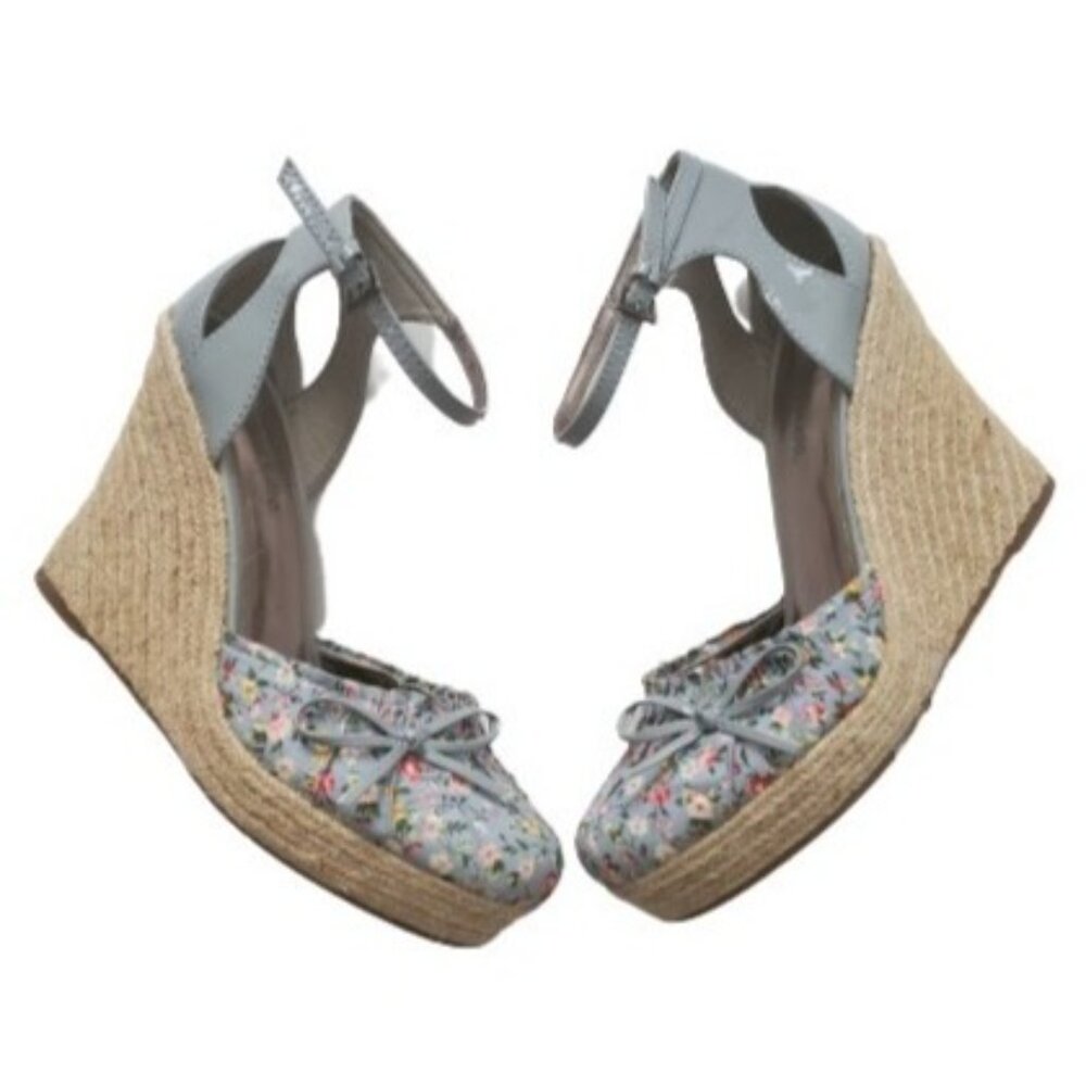 Hot Tomato Women's Daisy Calico Floral Lolita Bow Platform Wedge Sandals Size 8M - Picture 2 of 12